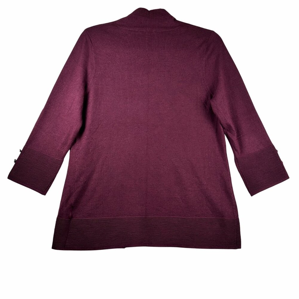 Stitch Fix Evolution by Cyrus Womens Cardigan Sweater Small Burgundy Open Front - Picture 2 of 7